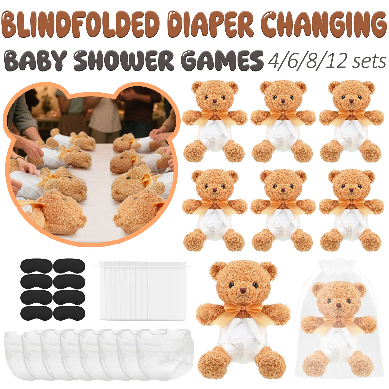 4/6/8/12 Sets Babyparty-Spiele – Cloth Diaper Insert Bewertung und Preis
